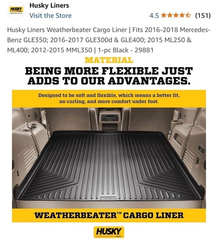 Husky Liners Weatherbeater Cargo Liner | Fits 2016-2018 Mercedes-Benz GLE350 - Picture 3 of 4