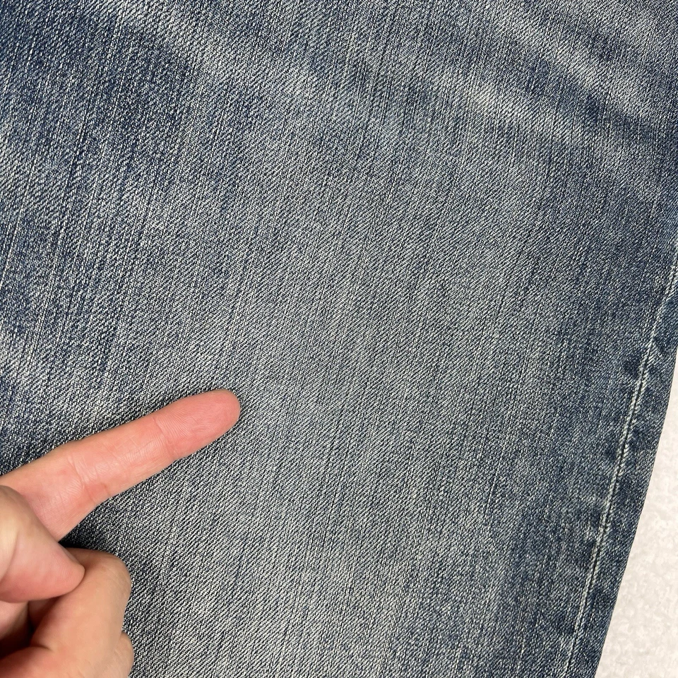 Ed Hardy Shorts Mens 32 Blue Wash Denim Cuffed Y2K Christian Audigier Cotton - Image 4 of 4