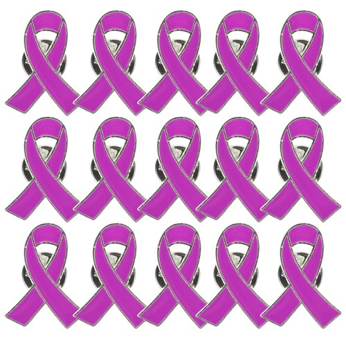 30 Pcs Purple Brooch Peace Ribbon Pin Sign Anti-violence Breastpin