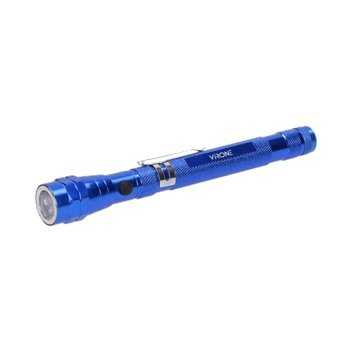 Lampe Torche LED Télescopique Magnétique – Chrome Métal – Neuf