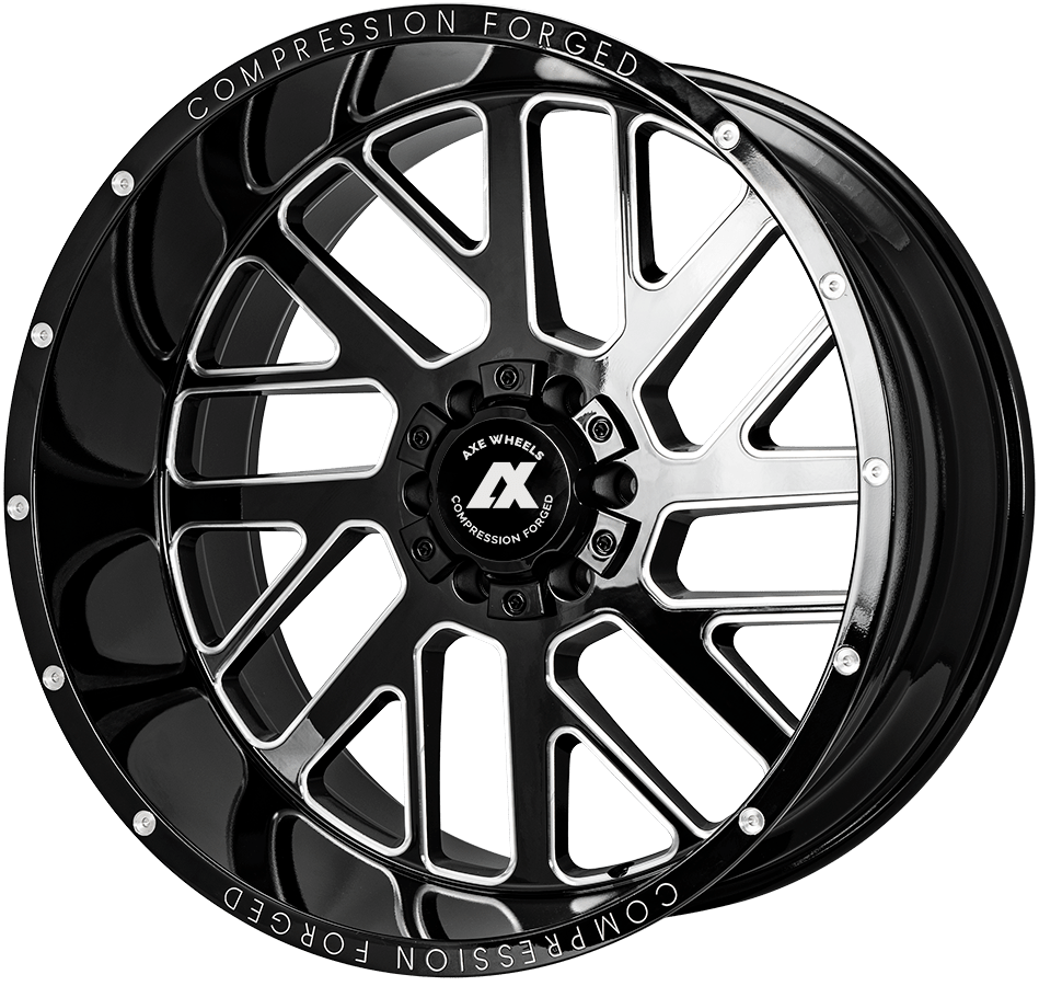 22x12 Black Milled Axe Off Road 2.0 Rims Wheels 6x135 6x139