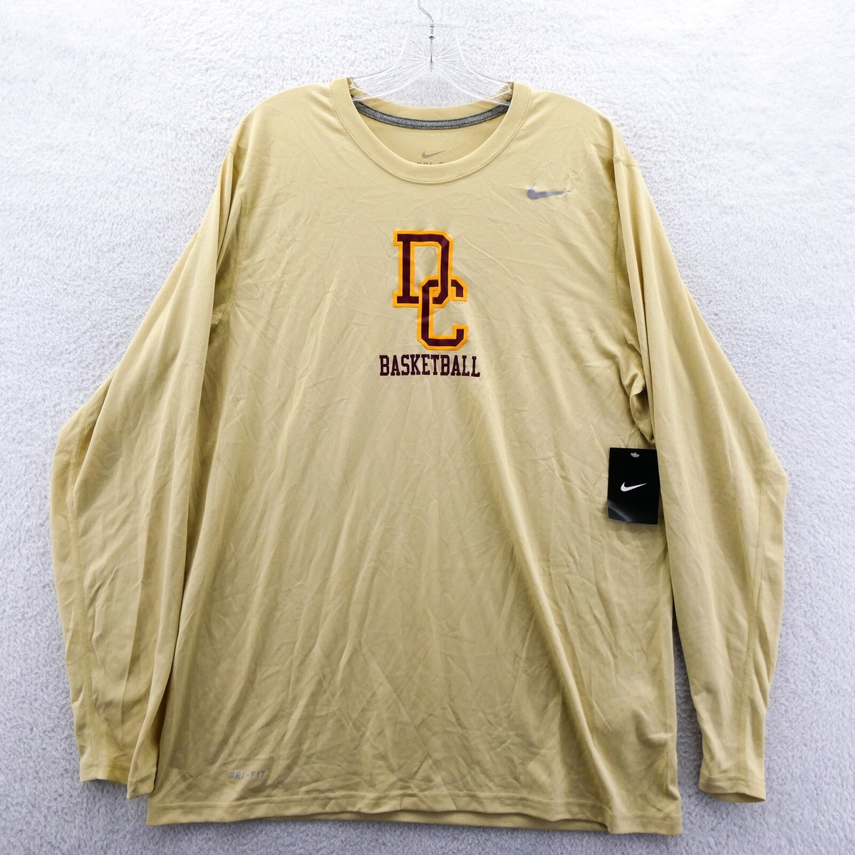 Nike Legend Shirt Mens Large Vegas Gold DC Basketball Long Sleeve - Main Image