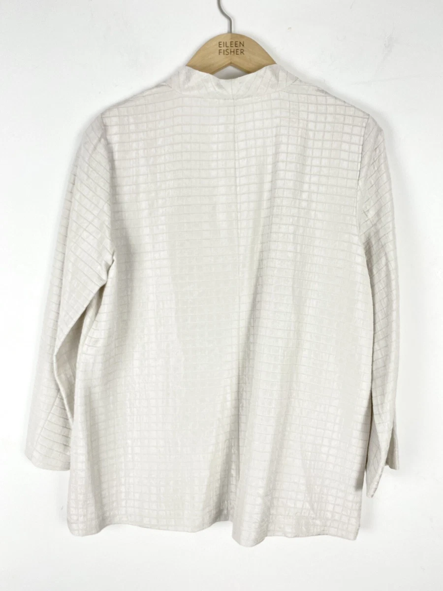 Eileen fisher tencel hotsell stretch grid long jacket