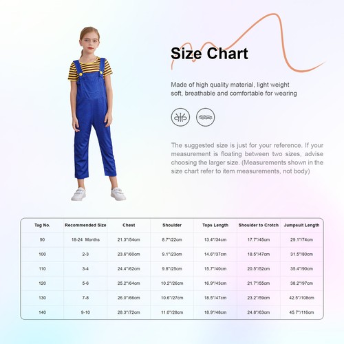 Kids Girls Suspender Pants Suit School Rompers With T-shirt Christmas Jumpsuit - Picture 22 of 31