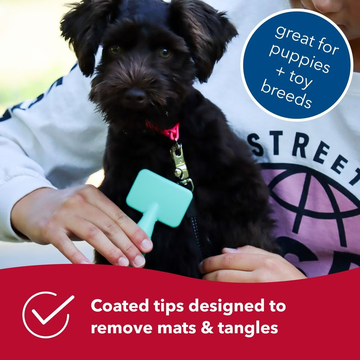Coastal Li'l Pals Dog Slicker Brush With Coated Tips Pet Grooming Comb Toy Puppy