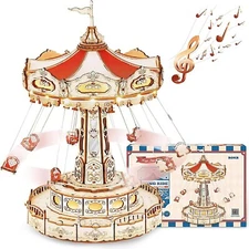 ROKR 3D Puzzles Wooden Music Box Kit with LED
