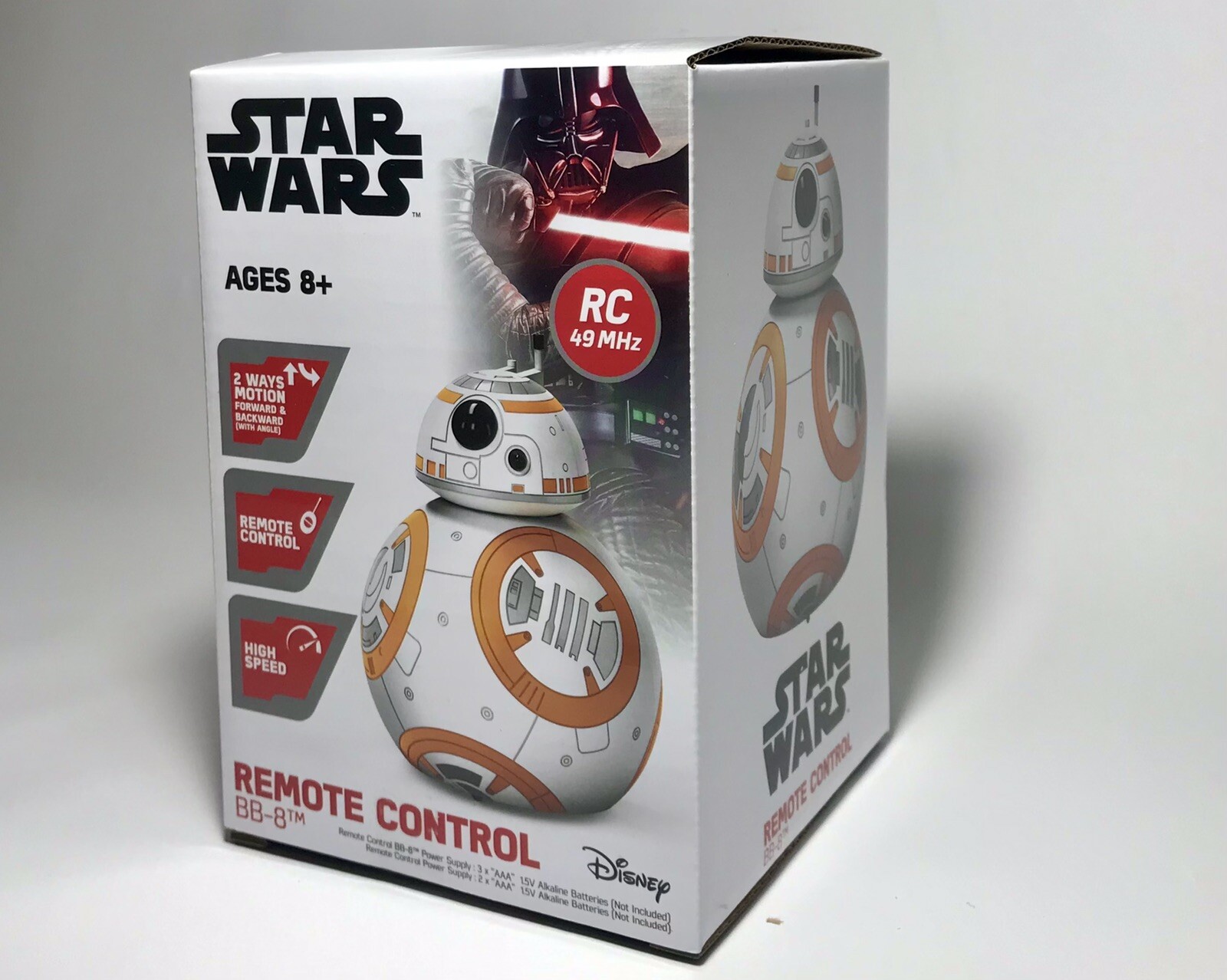 DISNEY STAR WARS Remote Control BB8 Action Figure RC 49 MHz White
