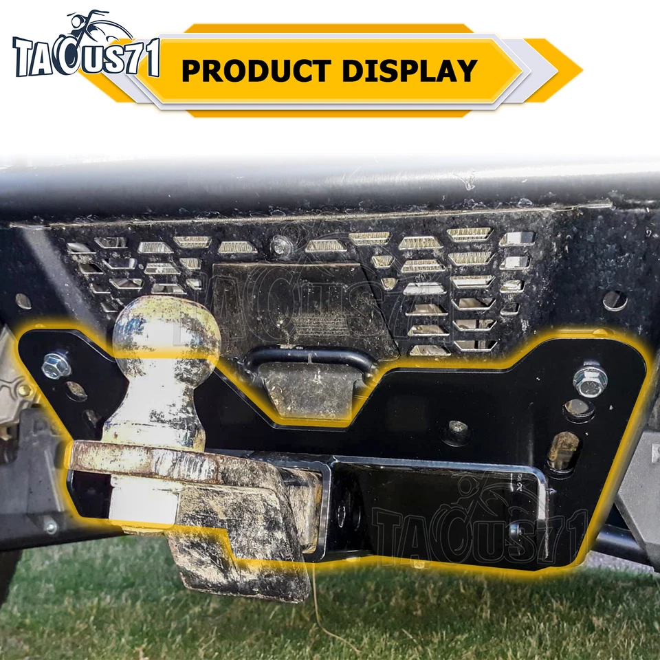 Soporte de arado de enganche receptor de acero inferior de 2" para Polaris Ranger 500 570 800 UTV Foto 4 de 4