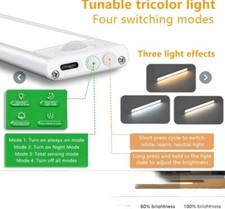 LED Motion Sensor Light Strip Kitchen Closet Lamp USB Rechargeable Nightlight