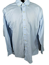 Brooks Brothers 346 Dress Shirt Men's 16.5 Blue Slim Fit Non Iron Button Up Down
