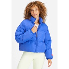 Fabletics Women Small Wander Blue Cropped Puffer Jacket Lightweight Stylish Cozy