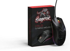 WRAPTOR Ultra Lightweight RGB Honeycomb Gaming Mouse - 16000 DPI - 7 Black