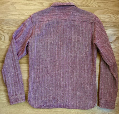 RARE Made in Japan The Flat Head Cotton Flannel Shirt Red White 40 $300 - Picture 2 of 14
