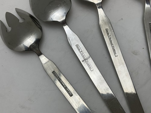 Korea National Stainless Kashmir 5 Pc Serving Spoons, Ladles, Fork Set - Picture 5 of 5