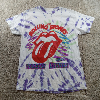 Rolling Stone Shirt Mens Small 1994 White Purple Tie Dye Voodoo Lounge Reprint