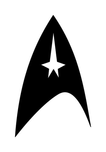 Star Trek Starfleet Insignia Decal #2 3.5"x4.5" Choose Color - Imagen 1 de 2