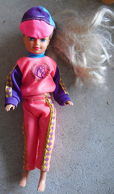 1990 Plastic Vinyl Kid Kore Marked Blonde Girl Character Doll  7 1/2''