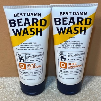 2 Duke Cannon Best Damn Soft Beard Cleansing Wash Citrus Hefeweizen FREE SHIP