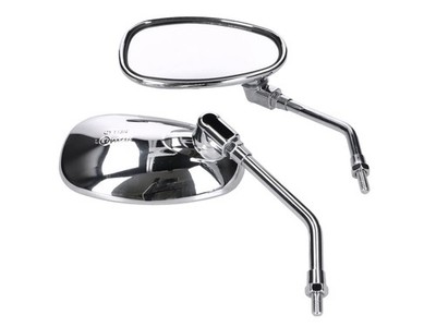 Spiegel Set M8 Gewinde verchromt ovale Form