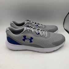 Under Armour UA Charged Surge 3 Running Shoes Mens Sz 13 Grey Blue 3024883-105