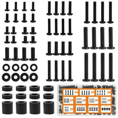 Universal TV Mounting Hardware Screw Kit Set with Box - M4 M5 One Size, Black 