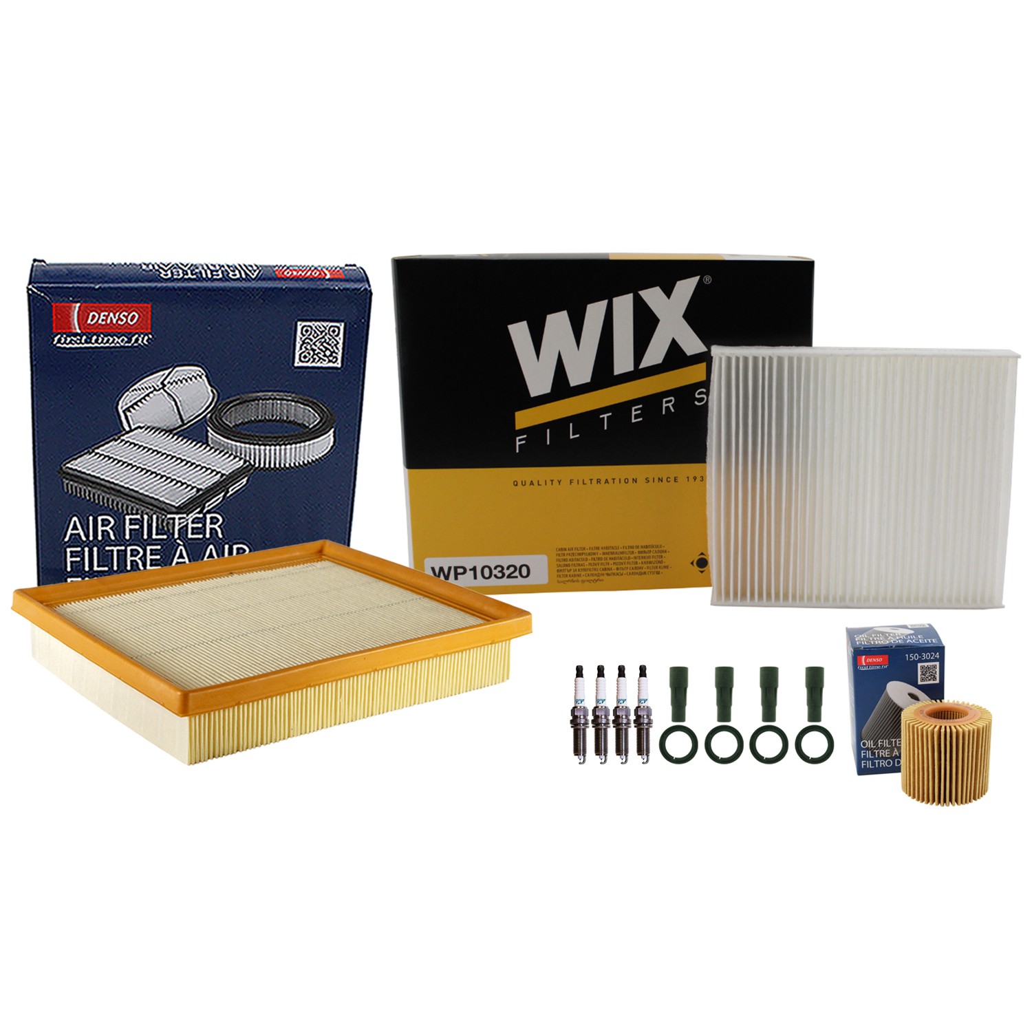 Denso Tune Up Kit NGK 4 Spark Plug  Boot Kit for Toyota Prius V 1.8L L4 2ZR-FXE