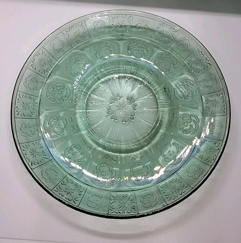 Jeanette Doric & Pansy Depression Glass 4.5" CHILD'S Saucer Ultramarine