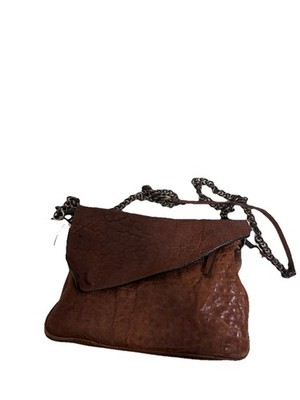 Maxon Collection Women's Handbag Textured Brown Leather Crossbody Bag 