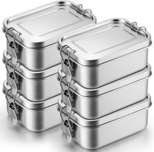 6pcs 550ml Stainless Steel Bento Box Leakproo...