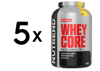 5 x Nutrend Whey Core, Vanilla - 1800g (32,22 EUR/kg)