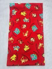 New Pokemon Characters Allover Red Cotton Fabric Remnant 34in X 44in R. Kaufman