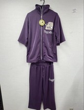 GALFY Angry Dog Embroidery Tracksuit Set Up Purple F Japan Streetwear Y2K L Size