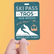 Taos New Mexico Ski Pass Sticker - NM Winter Sports Decal