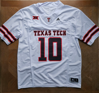 Jacob Rodriguez #10 Texas Tech Red Raiders Jersey   Mens White ''Guns Up''   TTU