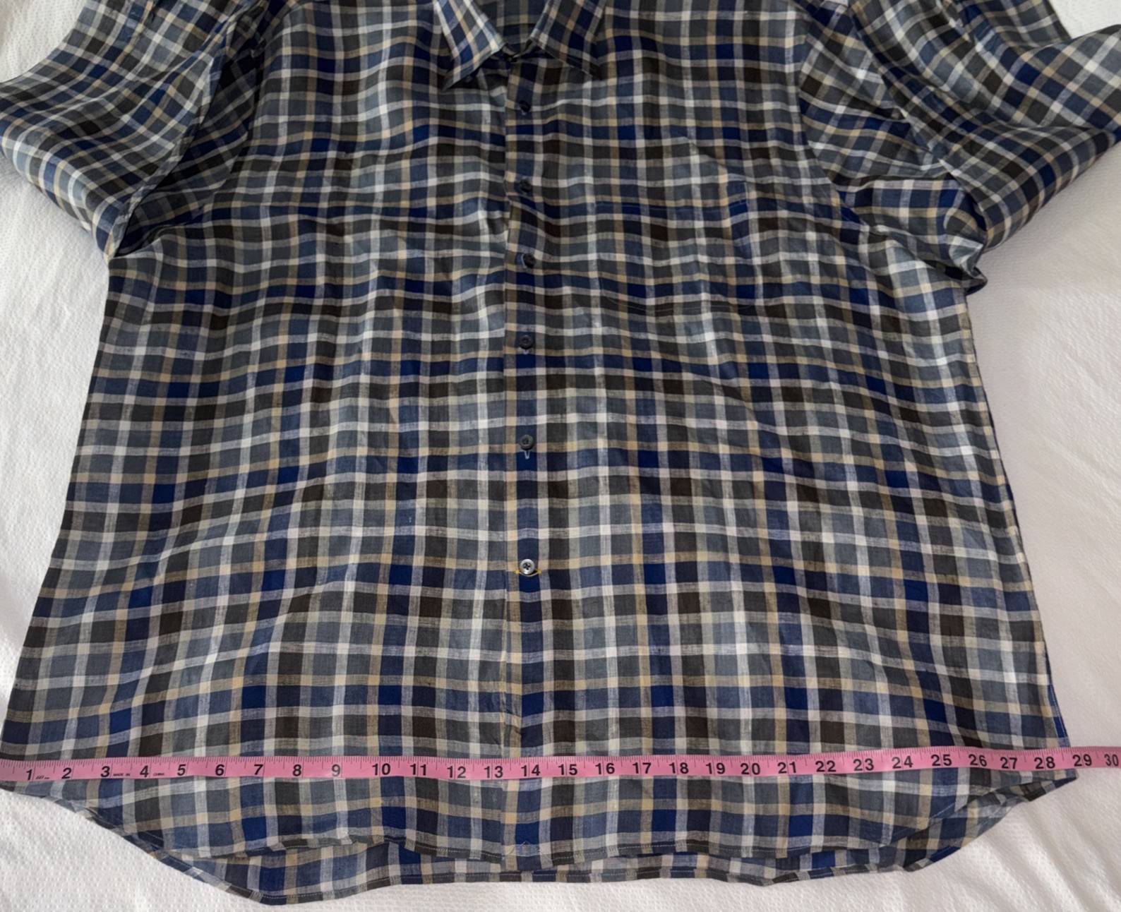 Robert Talbott 100% Linen Button Down Classic Pla… - image 8