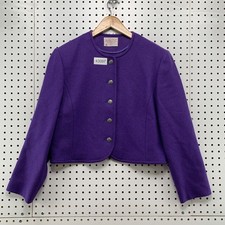 Vintage Pendleton Wool Cardigan Blazer Jacket Womens Fits Medium Purple USA