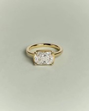 Elegant 3.00Ct Cushion Cut Lab Grown Diamond Engagement Ring in 14K Yellow Gold