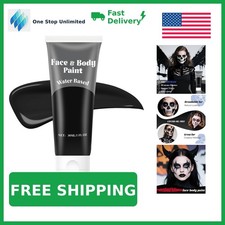 Black Face Body Paint Water Based Cream 30ml Halloween Makeup