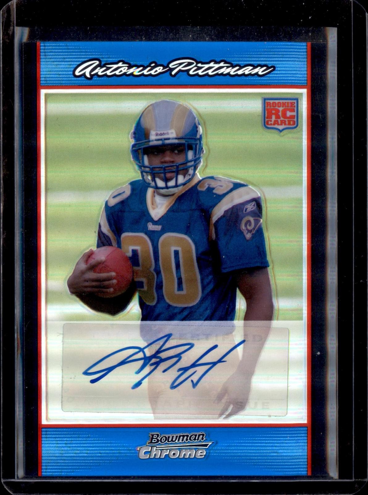 2007 Bowman Chrome #BC69 Antonio Pittman Rookie Autographs Blue Refractor #/75