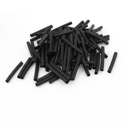 100pcs Black Cable Wraps 2.5mm Dia Thermo Shrinking Tube Sheaths for 2:1