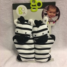 Go By Goldbug Strap Covers Kids Os Black White New Zebra Striped 3d Plush 2pk