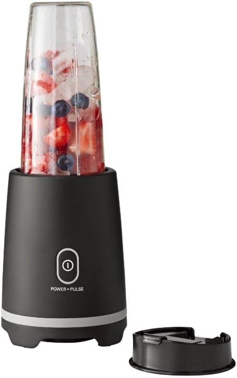 Black Single-Serve Blender with 1 Travel Lid, 16 oz, New