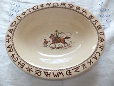 Original Westward Ho Rodeo Pat Serving Bowl Wallace China Artist Signed New MINT