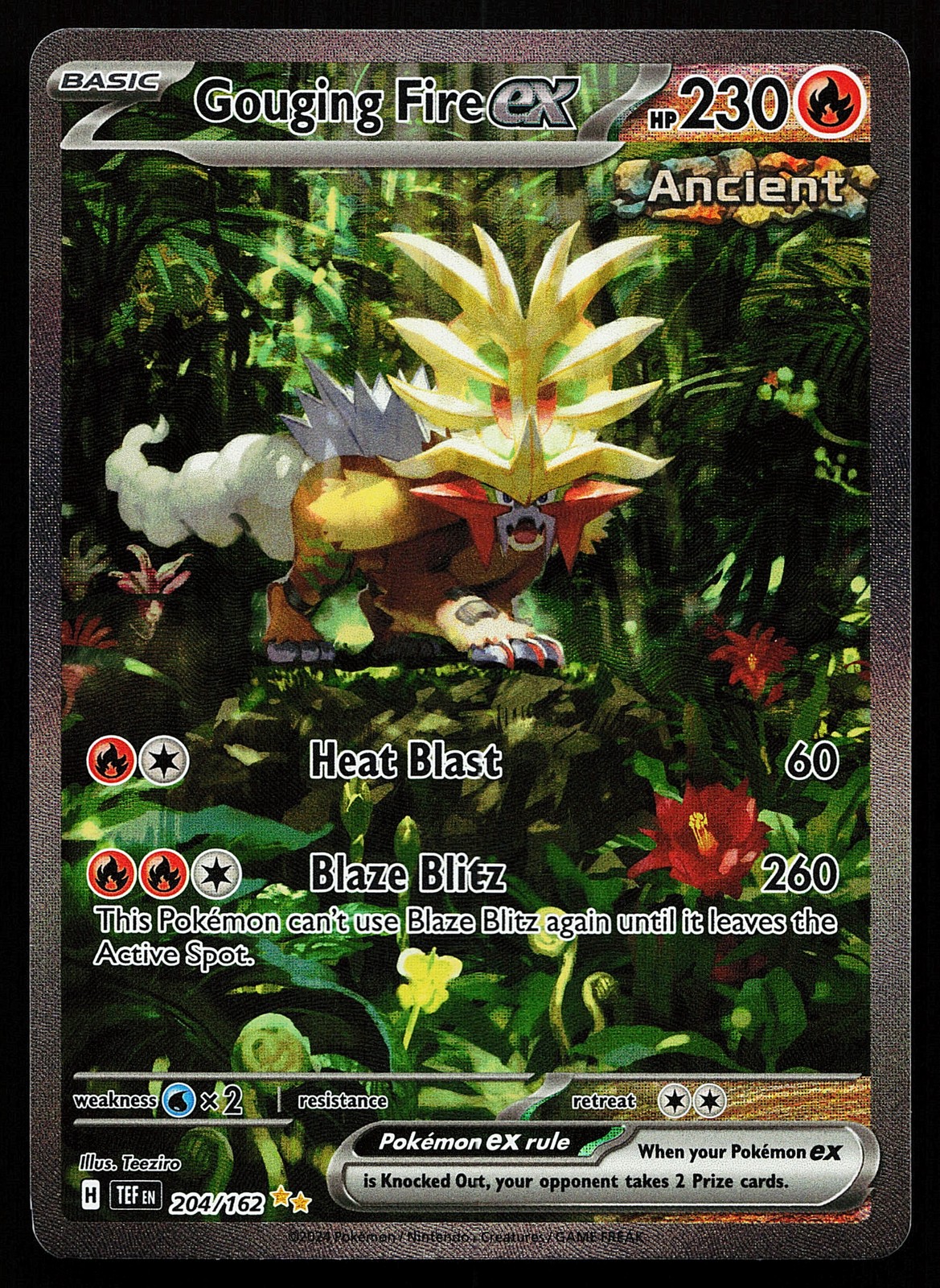 Gouging Fire ex 204/162 Special Illustration Rare Temporal Forces Pokémon Card