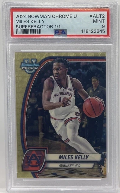 2024 Bowman Chrome University Miles Kelly Superfractor #1/1 PSA 9 AUBURN SP SSP