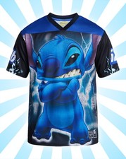 Disney Stitch soccer t-shirt Stitch 02 Soccer Graphic T-Shirt Light Blue Size L — listing 5