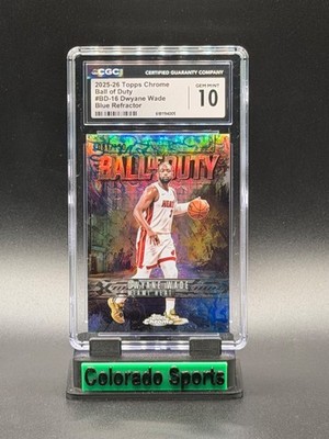 DWYANE WADE 2025-26 Topps Chrome Ball of Duty Blue Refractor 081/150 CGC 10