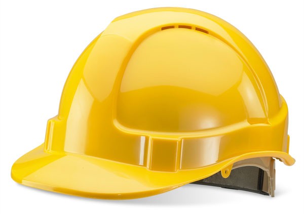 Beeswift Wheel Ratchet Vented Safety Helmet Yellow