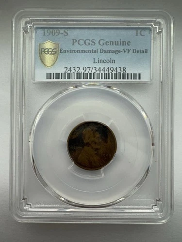 1909-S Lincoln Wheat Cent PCGS Genuine VF Detail – Key Date