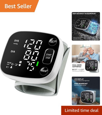 #ad Cleared Wrist Blood Pressure Monitor Rechargeable Voice Broadcast amp; Memory $52.99